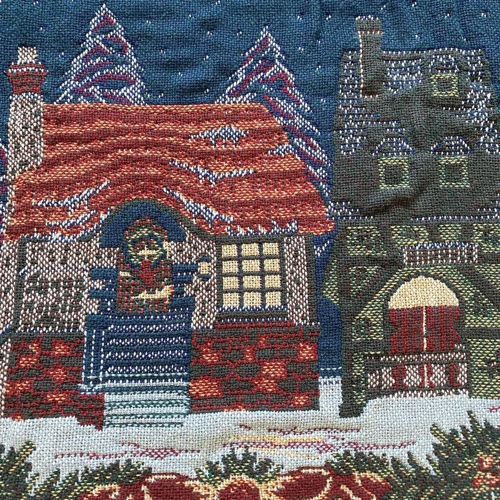 Goodwin Weavers Triple Woven Throw Blanket Dickens Village 50x68